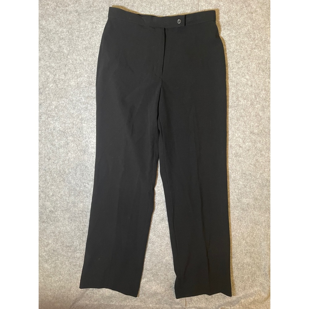 Haggar Womens Black Straight Leg Dress Pants Size 6 Short Stretch Work Trousers